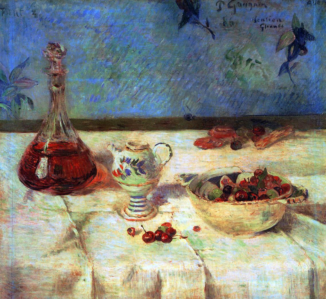 Paul Gauguin The White Tablecloth (also known as Still Life with Cherries) - Hand Painted Oil Painting