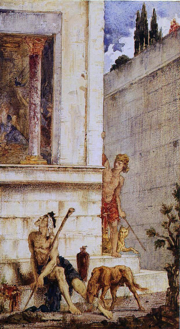 Gustave Moreau The Wicked Rich and the Poor Lazarus - Hand Painted Oil Painting