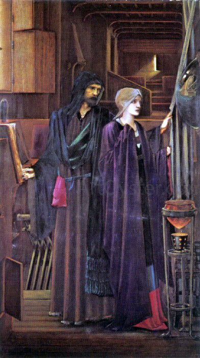 Sir Edward Burne-Jones The Wizard - Hand Painted Oil Painting