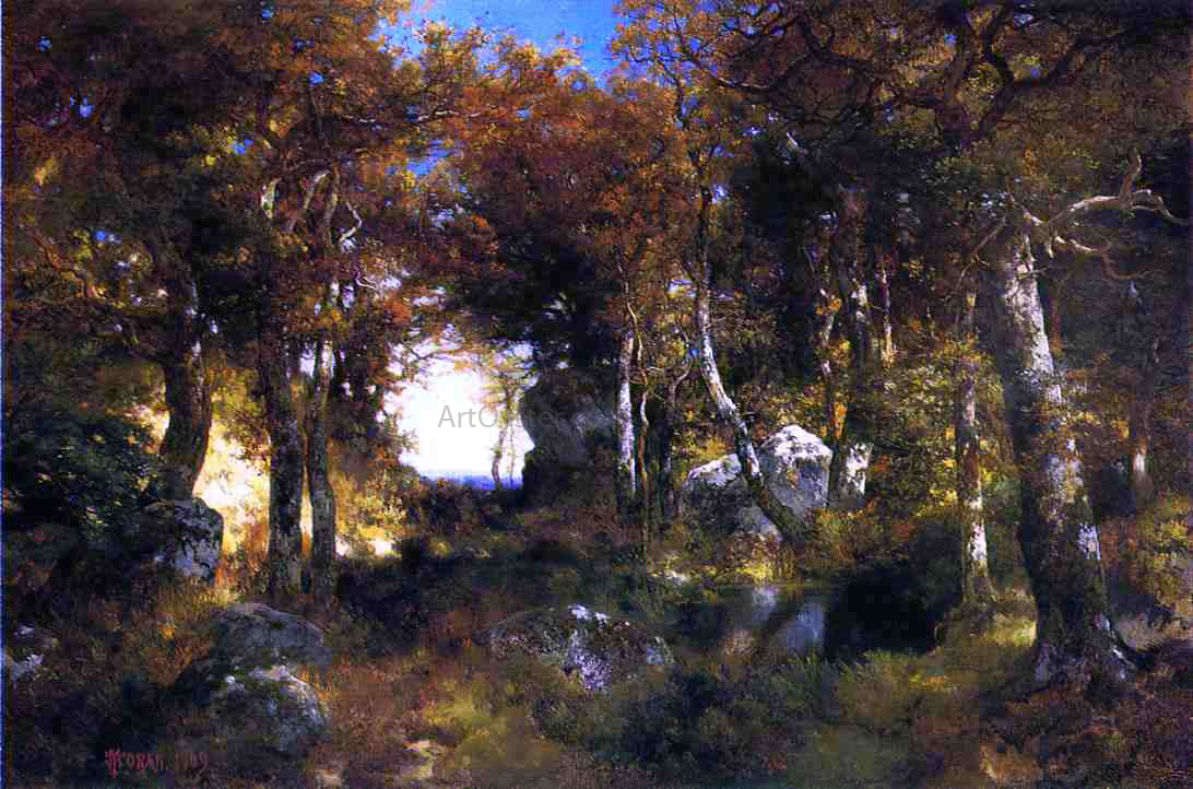 Thomas Moran The Woodland Pool - Hand Painted Oil Painting