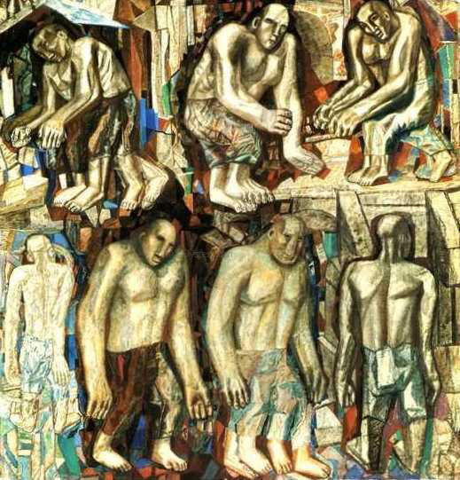 Pavel Filonov The Workers - Hand Painted Oil Painting