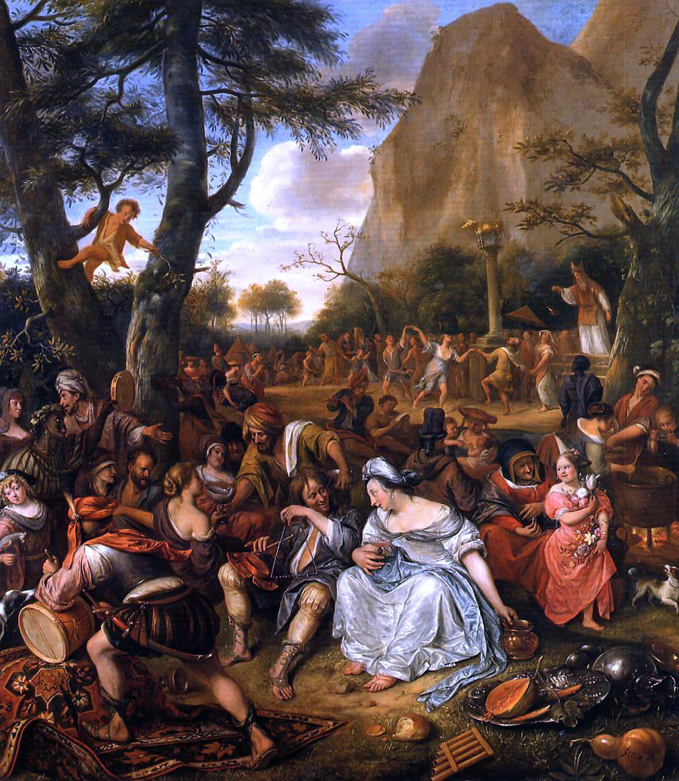 Jan Steen The Worship of the Golden Calf - Hand Painted Oil Painting