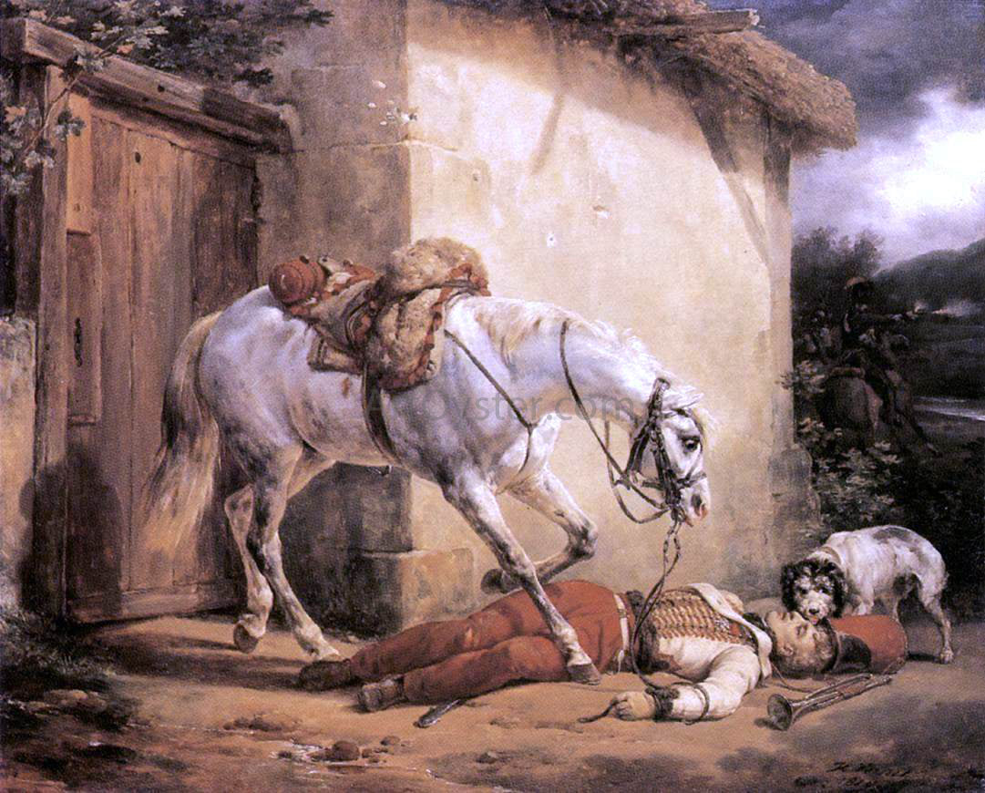 Horace Vernet The Wounded Trumpeter - Hand Painted Oil Painting