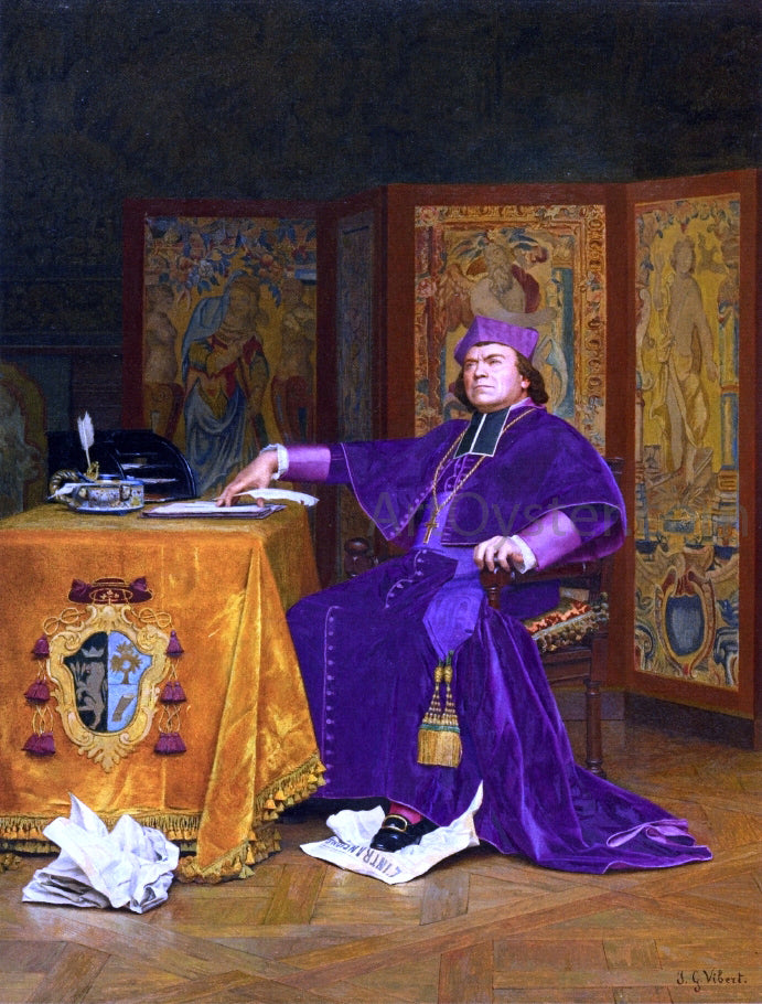 Jehan-Georges Vibert The Wrath of the Bishop - Hand Painted Oil Painting