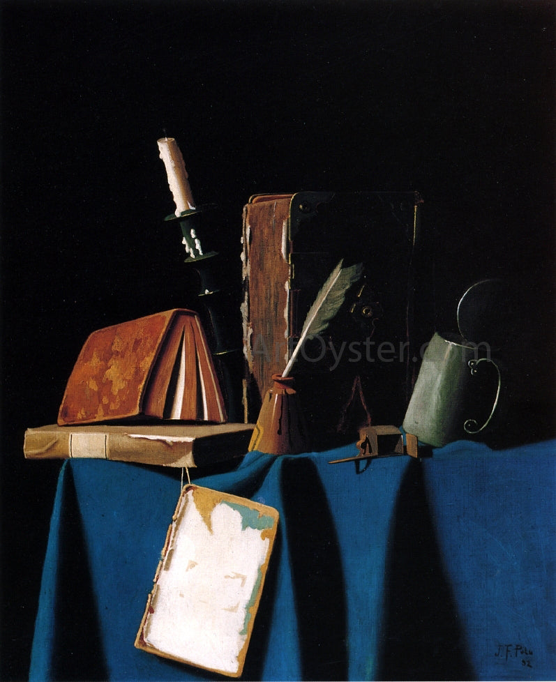 John Frederick Peto The Writer's Table: A Precarious Moment - Hand Painted Oil Painting