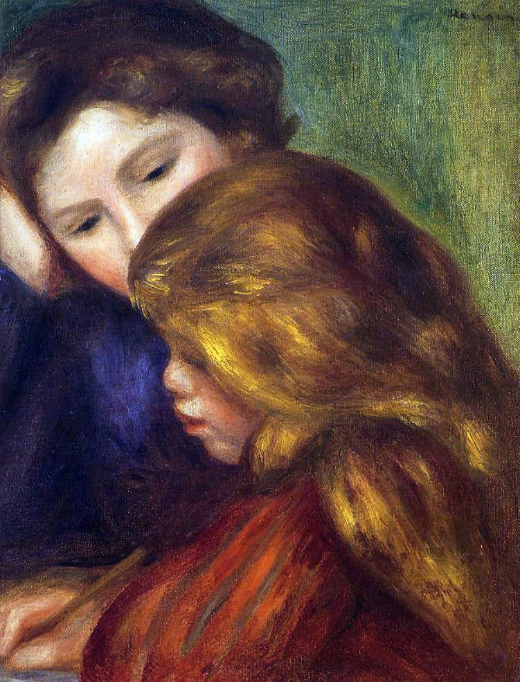 Pierre Auguste Renoir The Writing Lesson - Hand Painted Oil Painting