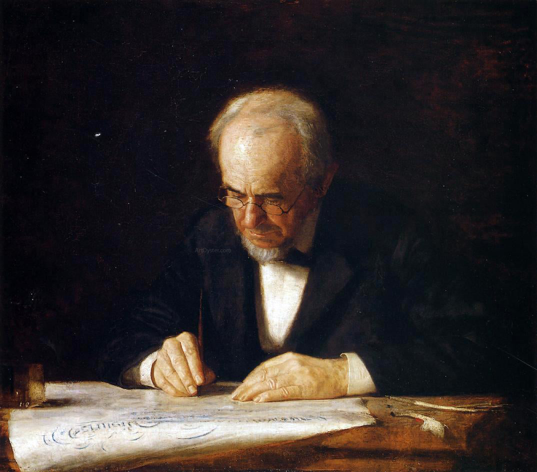 Thomas Eakins The Writing Master (Benjamin Eakins) - Hand Painted Oil Painting