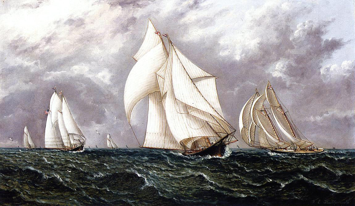 James E Buttersworth The Yacht Race - Hand Painted Oil Painting