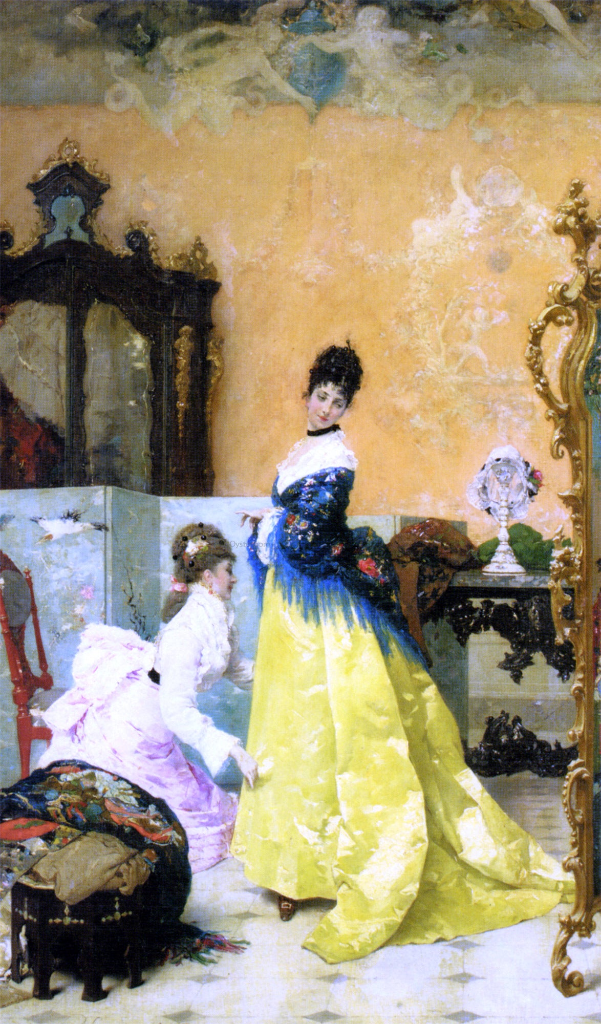  Vincenzo Capobianchi The Yellow Dress - Hand Painted Oil Painting