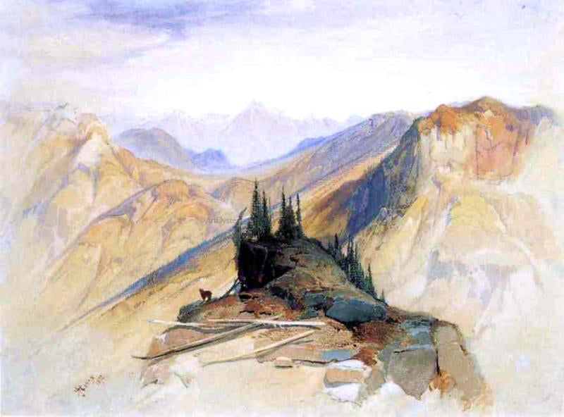 Thomas Moran The Yellowstone Range, near Fort Ellis - Hand Painted Oil Painting