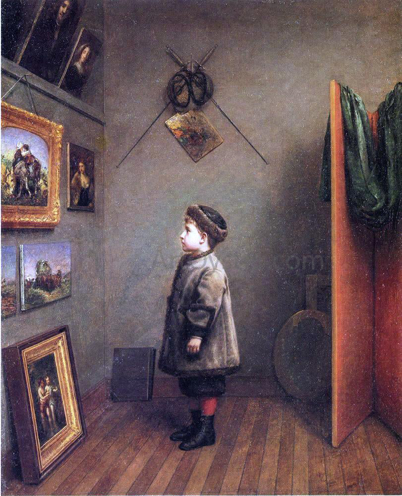 Robert M Pratt The Young Connoisseur - Hand Painted Oil Painting