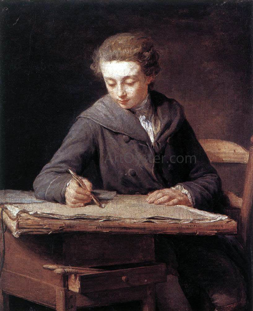 Nicolas-Bernard Lepicier The Young Draughtsman - Hand Painted Oil Painting