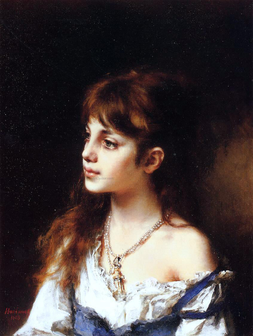 Alexei Alexeievich Harlamoff The Young Model - Hand Painted Oil Painting
