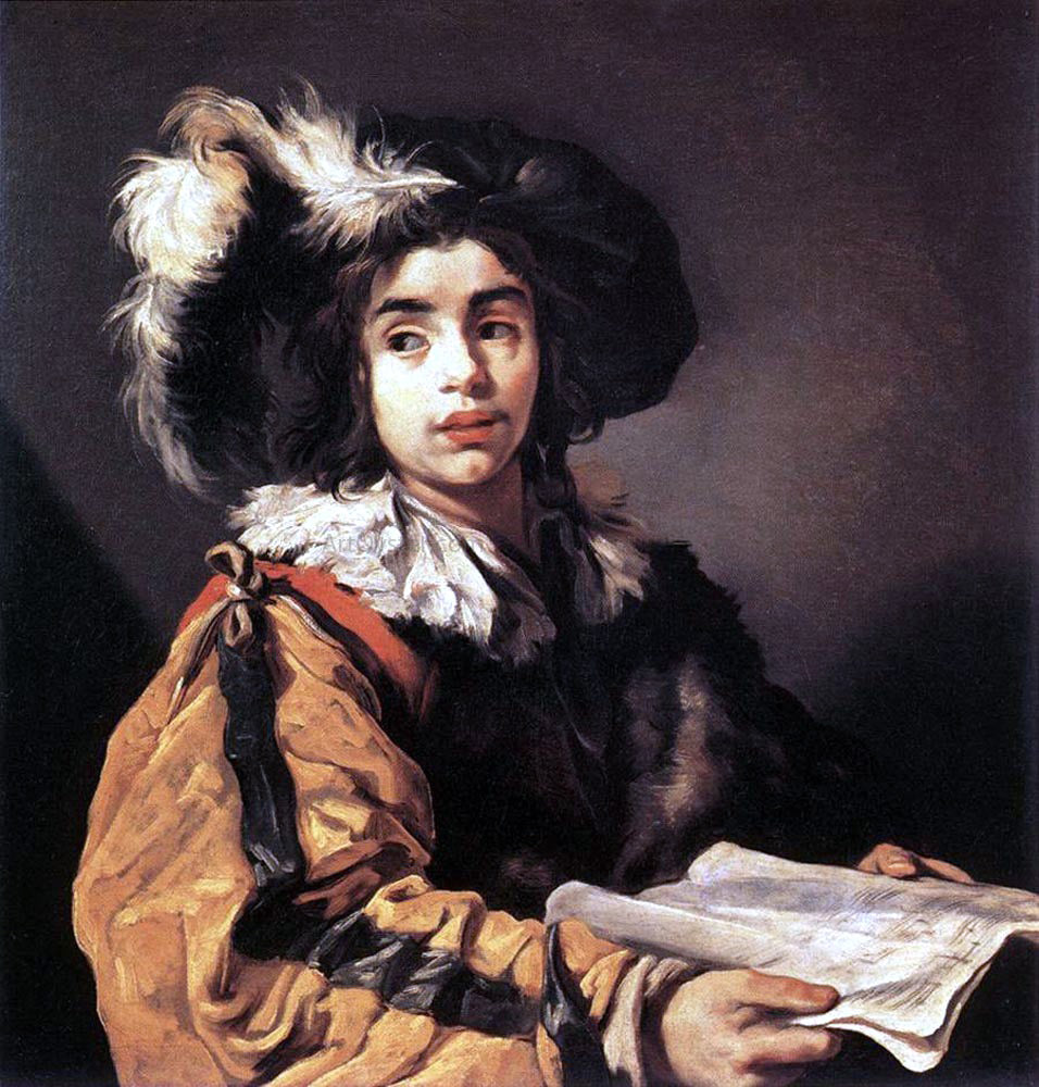 Claude Vignon The Young Singer - Hand Painted Oil Painting