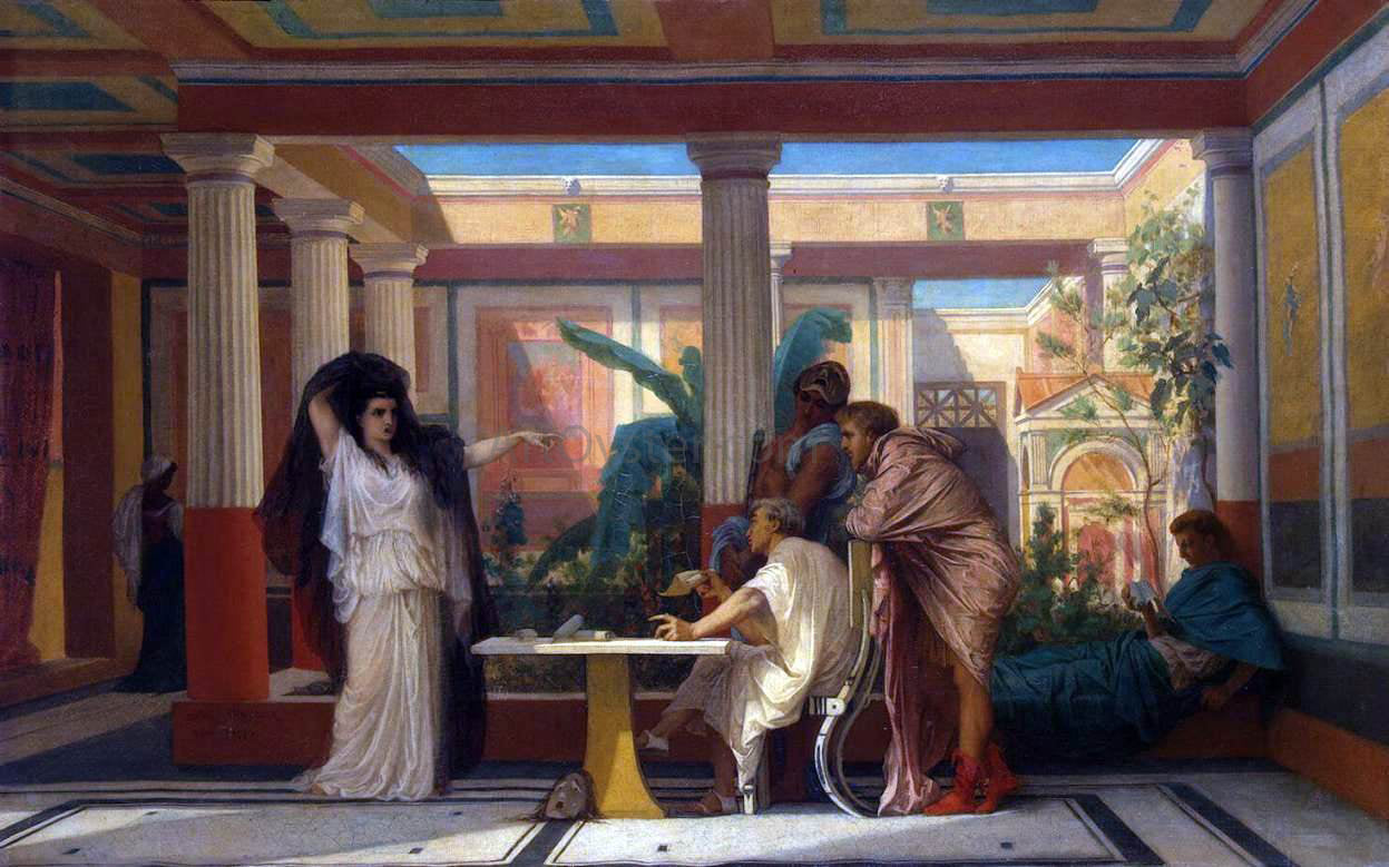 Gustave Rodolphe Boulanger Theatrical Rehearsal in the House of an Ancient Rome Poet - Hand Painted Oil Painting