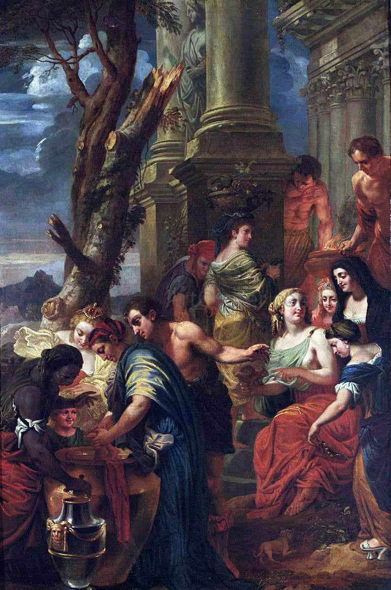 Jan-Erasmus Quellinus Thetis Dips Achilles in a Vase with Water from the Styx - Hand Painted Oil Painting