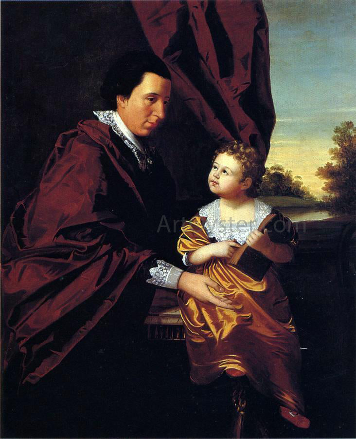 Henry Benbridge Thomas Middleton of Crowfield and His Daughter Mary - Hand Painted Oil Painting