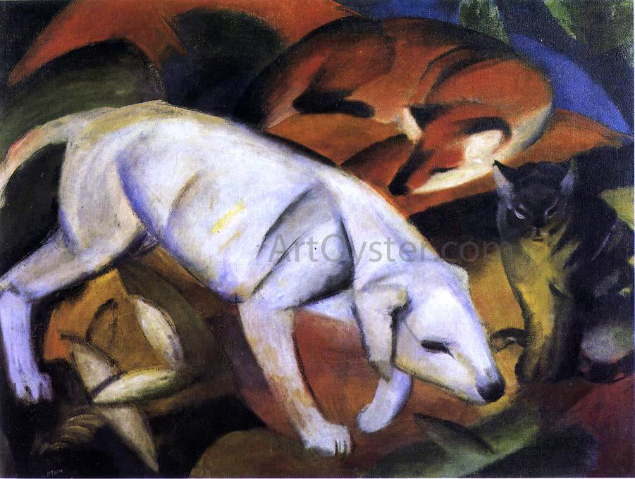 Franz Marc Three Animals (Dog, Fox and Cat) - Hand Painted Oil Painting