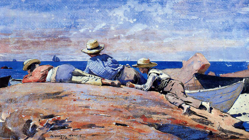 Winslow Homer Three Boys on the Shore - Hand Painted Oil Painting