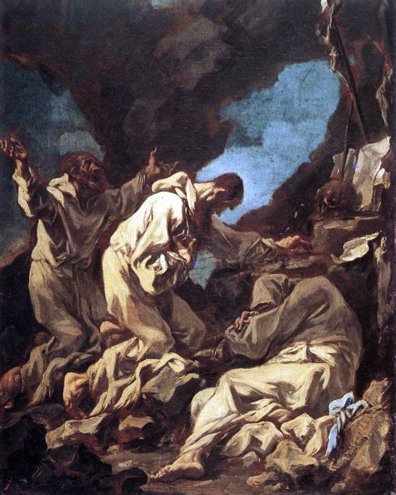 Alessandro Magnasco Three Camaldolite Monks at Prayer - Hand Painted Oil Painting