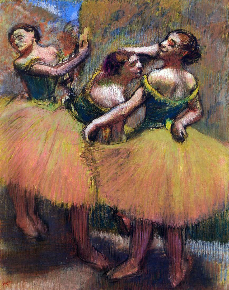 Edgar Degas Three Dancers, Green Blouses - Hand Painted Oil Painting