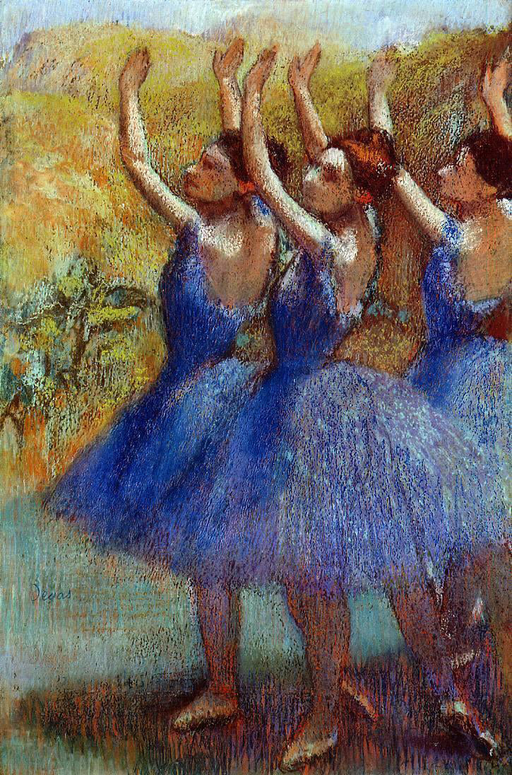 Edgar Degas Three Dancers in Purple Skirts - Hand Painted Oil Painting