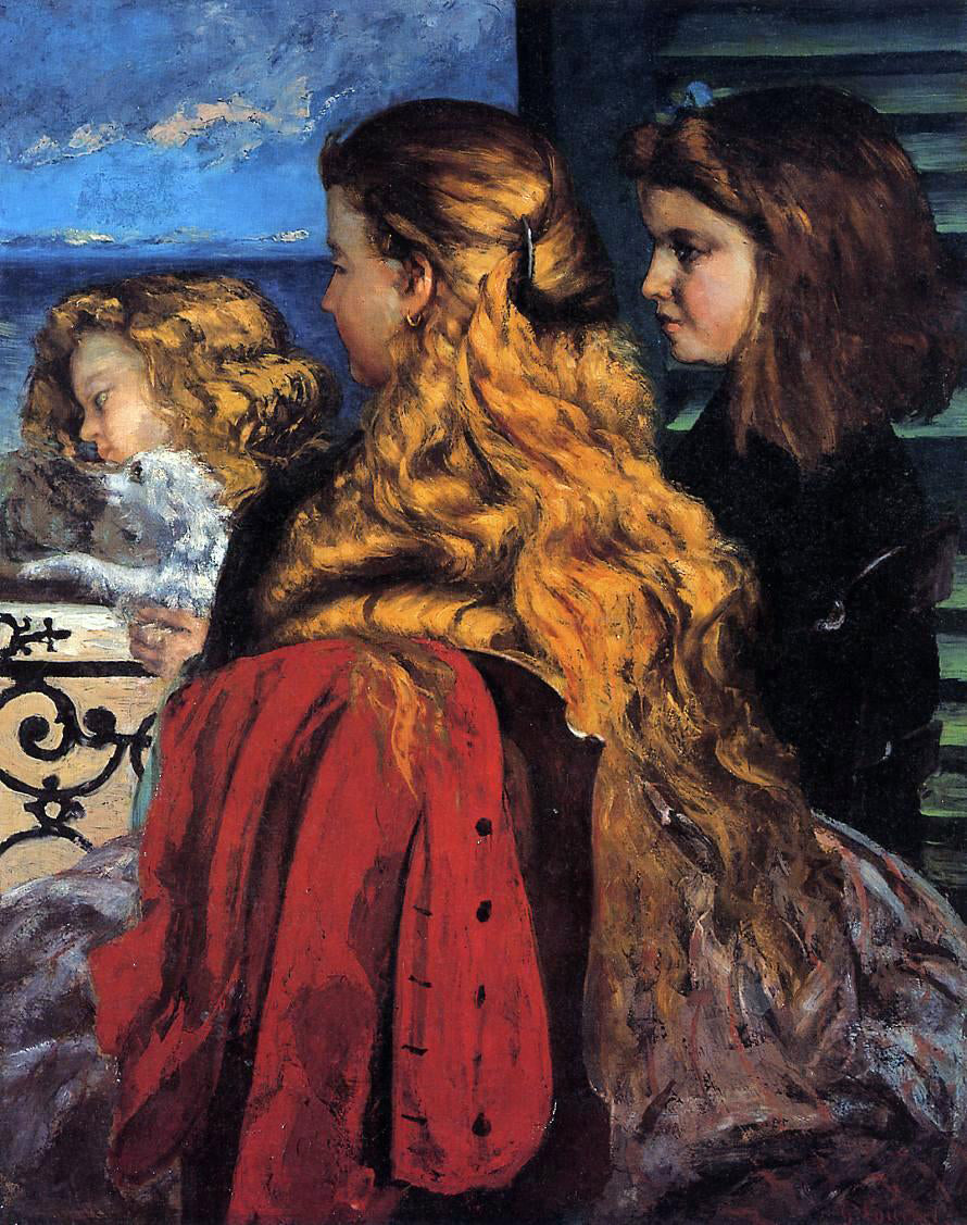 Gustave Courbet Three English Girls at a Window - Hand Painted Oil Painting