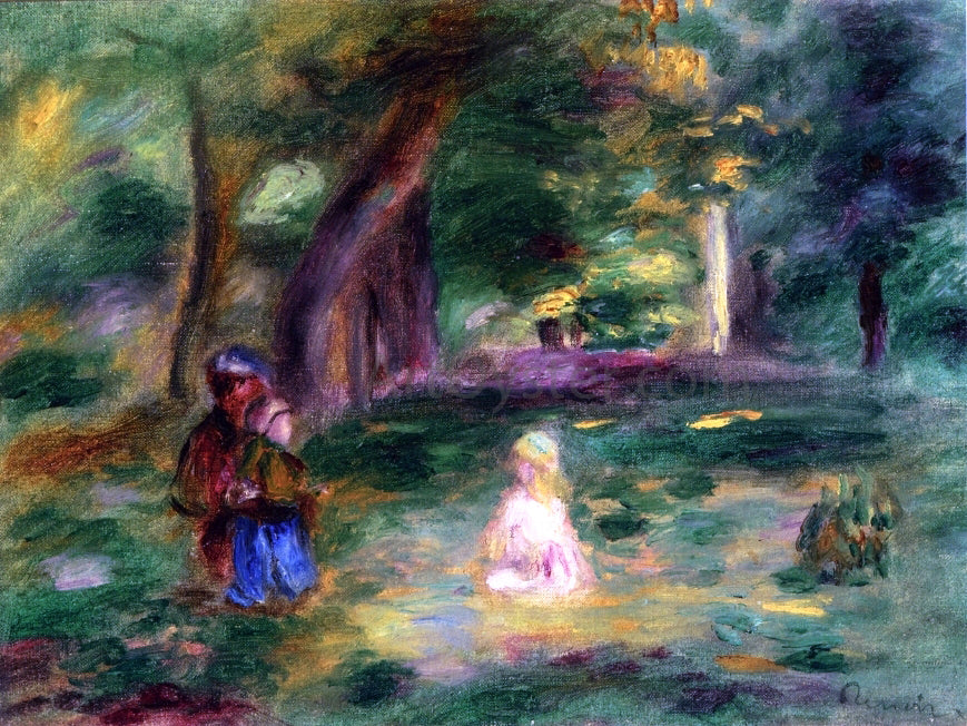 Pierre Auguste Renoir Three Figures in a Landscape - Hand Painted Oil Painting