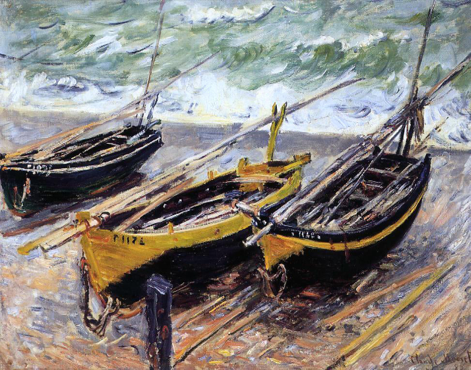 Claude Oscar Monet Three Fishing Boats - Hand Painted Oil Painting