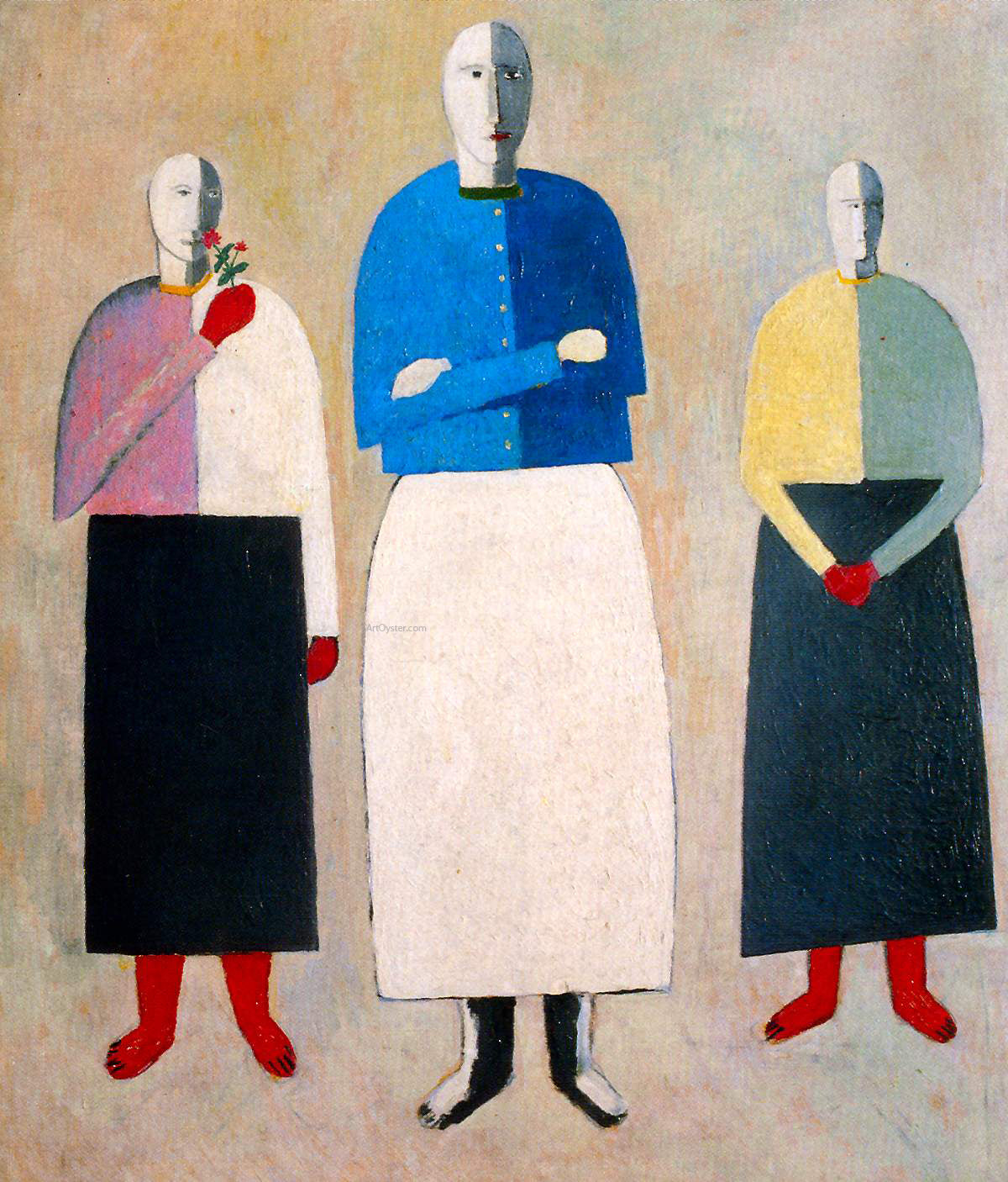 Kazimir Malevich Three Girls - Hand Painted Oil Painting