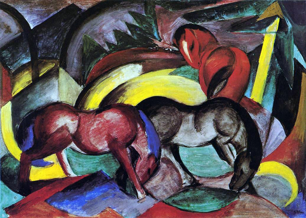 Franz Marc Three Horses - Hand Painted Oil Painting
