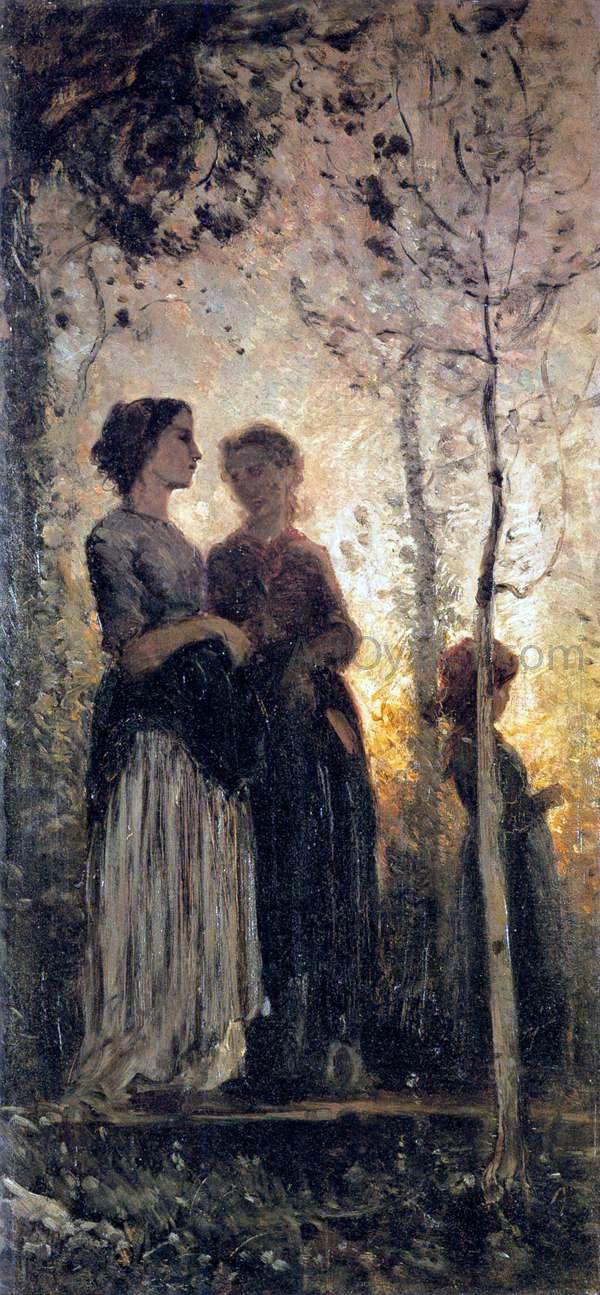 Cristiano Banti Three Peasant Women - Hand Painted Oil Painting