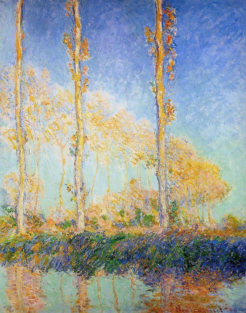 Claude Oscar Monet Three Poplar Trees in the Autumn - Hand Painted Oil Painting