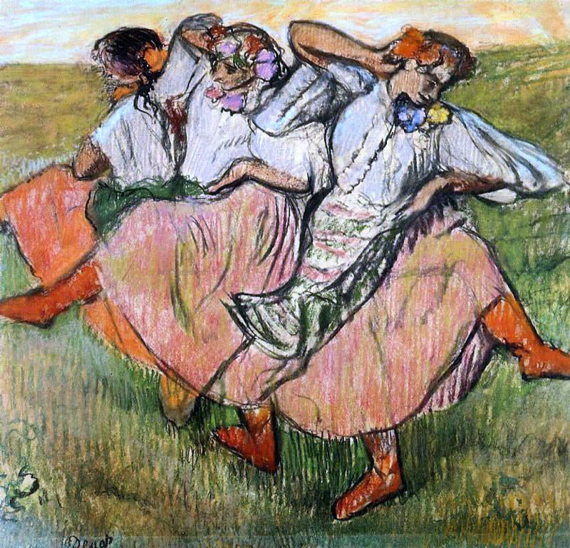Edgar Degas Three Russian Dancers - Hand Painted Oil Painting