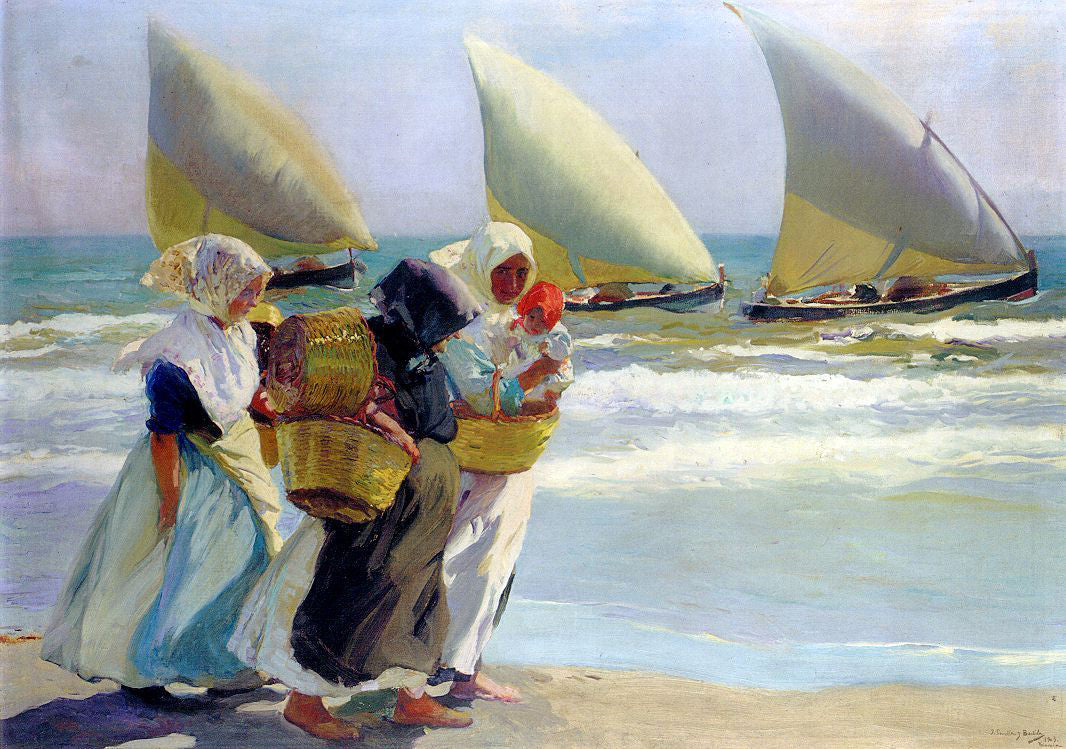 Joaquin Sorolla Y Bastida Three Sails - Hand Painted Oil Painting