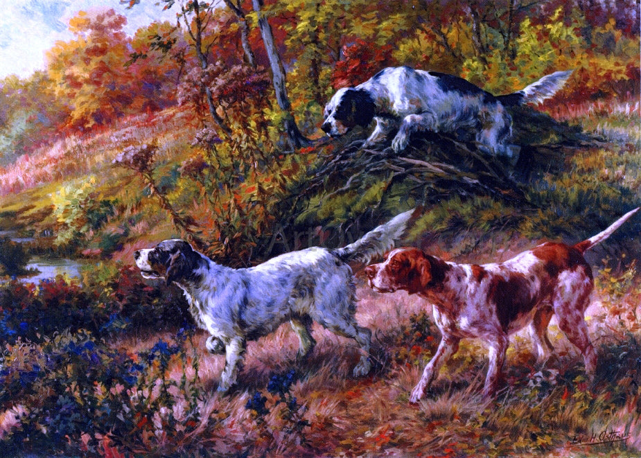 Edmond H Osthaus Three Setters on Point - Hand Painted Oil Painting
