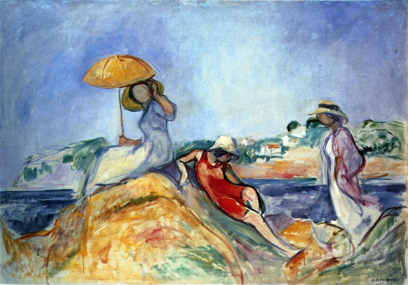 Henri Lebasque Three Women by the Sea - Hand Painted Oil Painting
