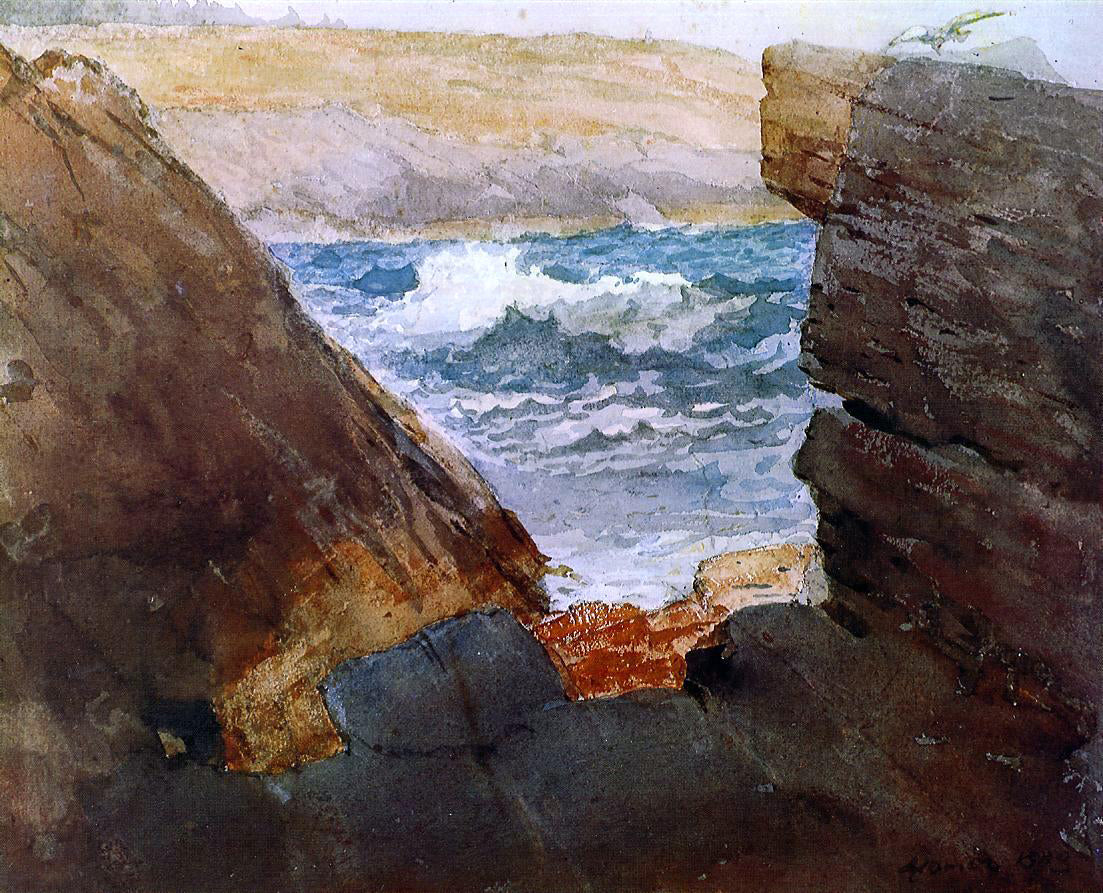 Winslow Homer Through the Rocks - Hand Painted Oil Painting
