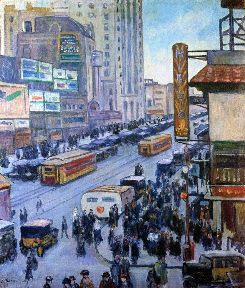 Samuel Halpert Times Square - Hand Painted Oil Painting