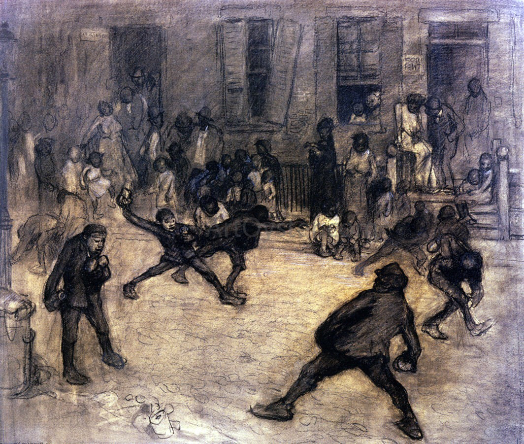 George Wesley Bellows Tin Can Battle, San Juan Hill, New York - Hand Painted Oil Painting