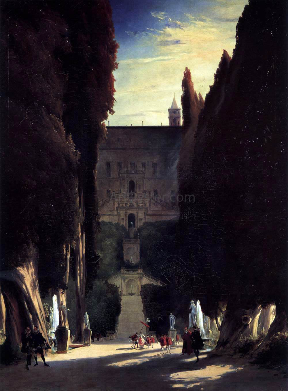 Carl Blechen Tivoli Gardens at the Villa d'Este - Hand Painted Oil Painting