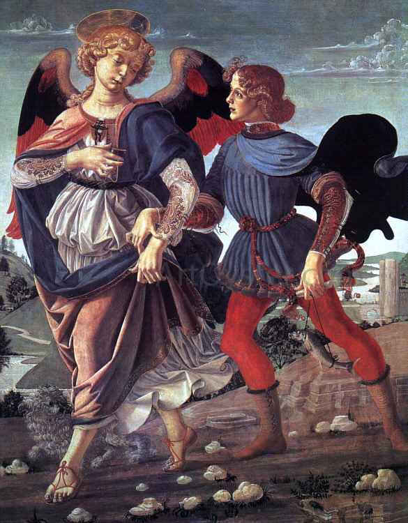 Andrea del Verrocchio Tobias and the Angel - Hand Painted Oil Painting