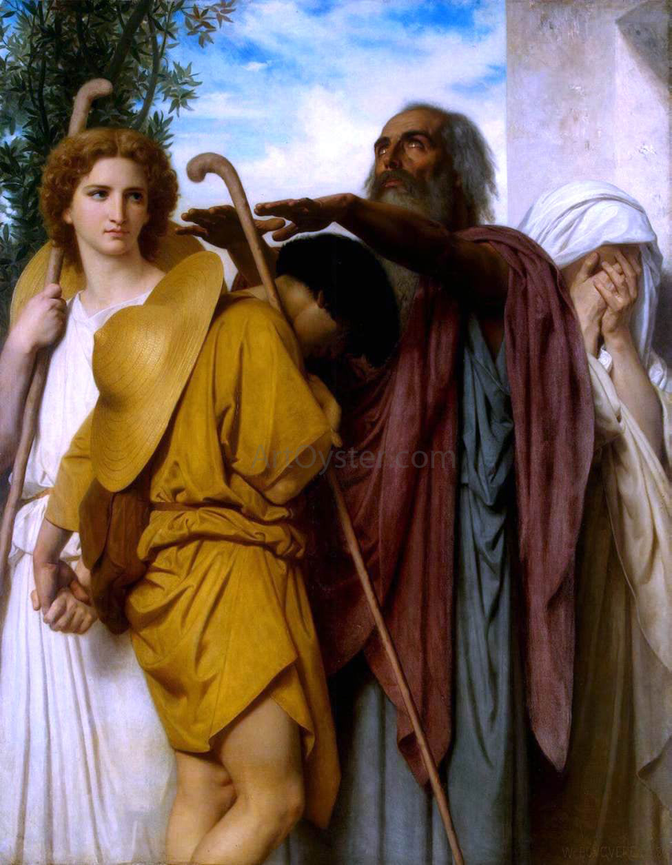 William Adolphe Bouguereau Tobias Saying Farewell to his Father - Hand Painted Oil Painting