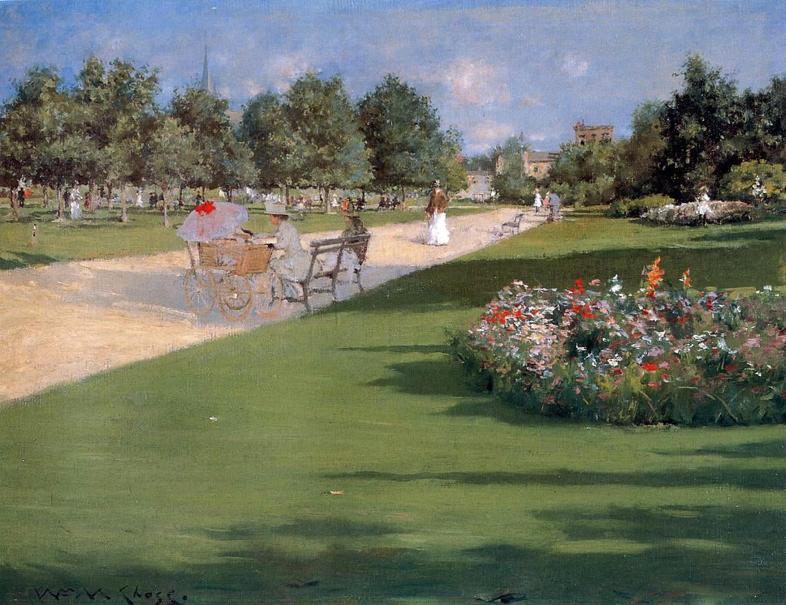 William Merritt Chase Tompkins Park, Brooklyn - Hand Painted Oil Painting