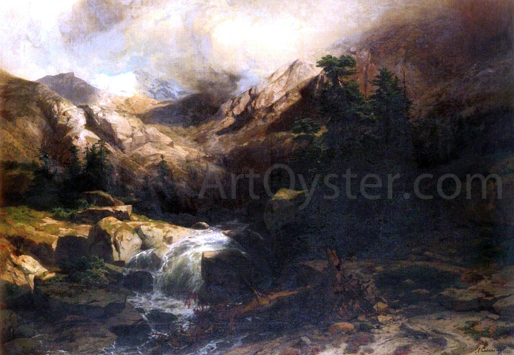 Alexandre Calame Torrent De Montagne - Hand Painted Oil Painting