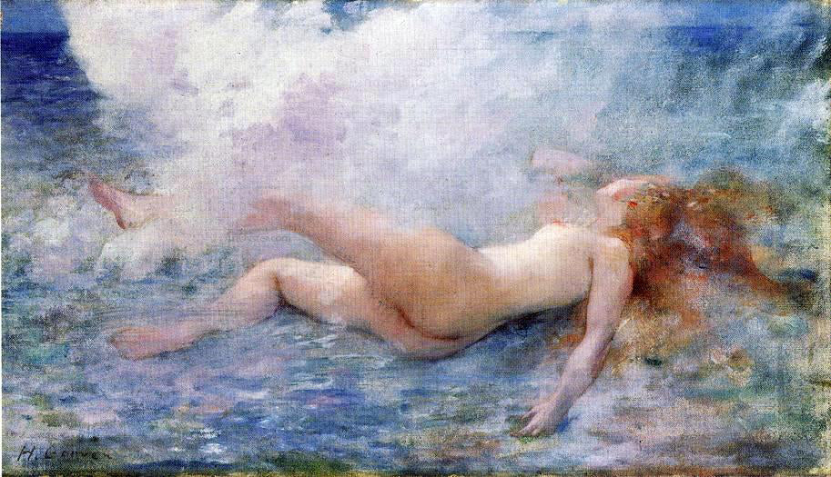 Henri Gervex Tossed by a Wave - Hand Painted Oil Painting