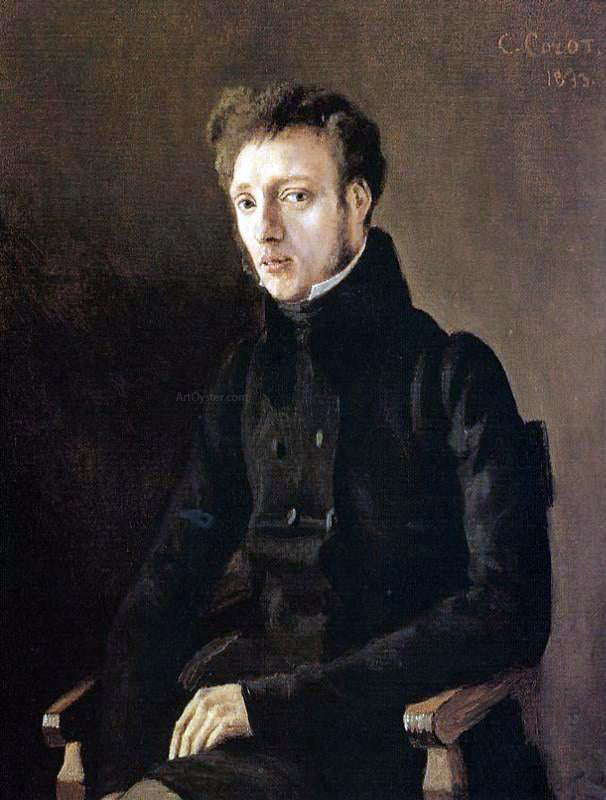 Jean-Baptiste-Camille Corot Toussaint Lemaistre, Architect - Hand Painted Oil Painting