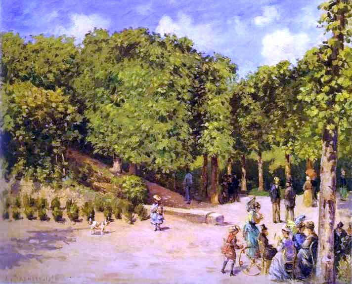 Camille Pissarro Town Garden in Pontoise - Hand Painted Oil Painting
