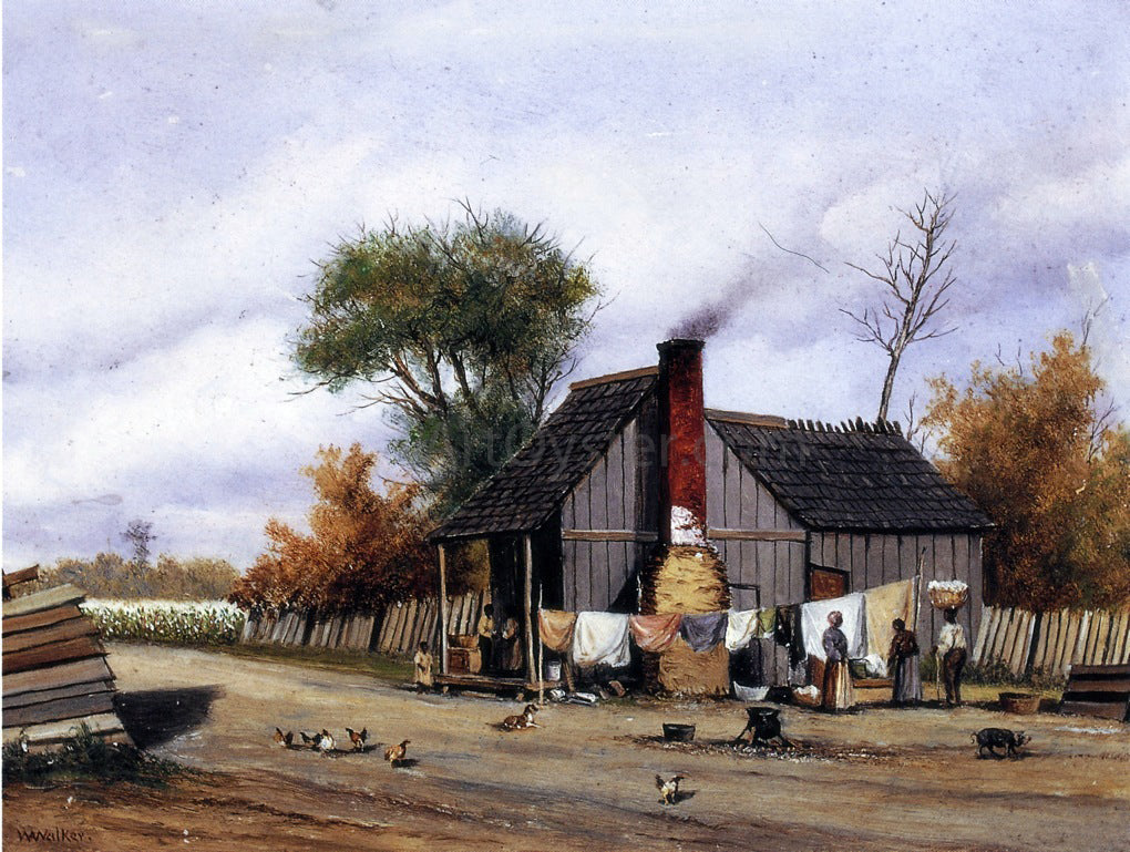William Aiken Walker T-plan Cabin with Porch - Hand Painted Oil Painting