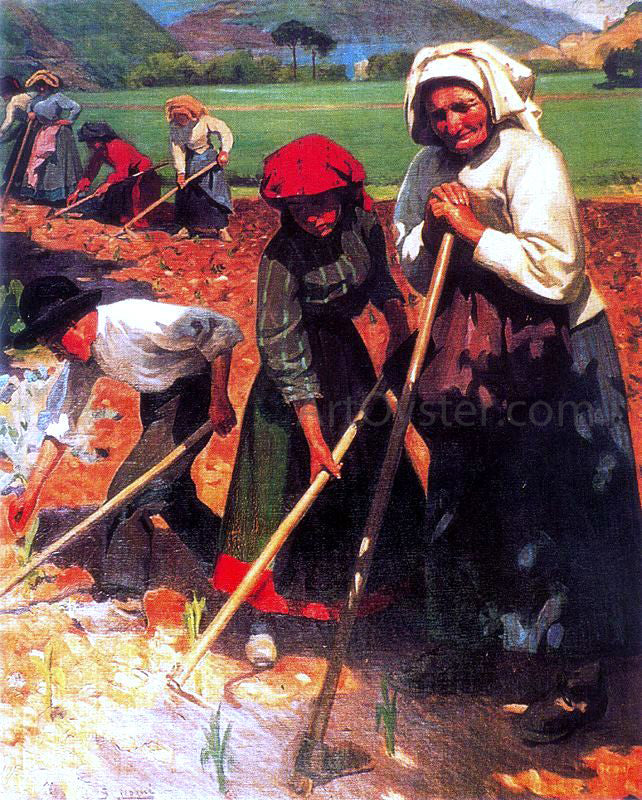 Ignacio Diaz Olano Trabajando en el Campo - Hand Painted Oil Painting